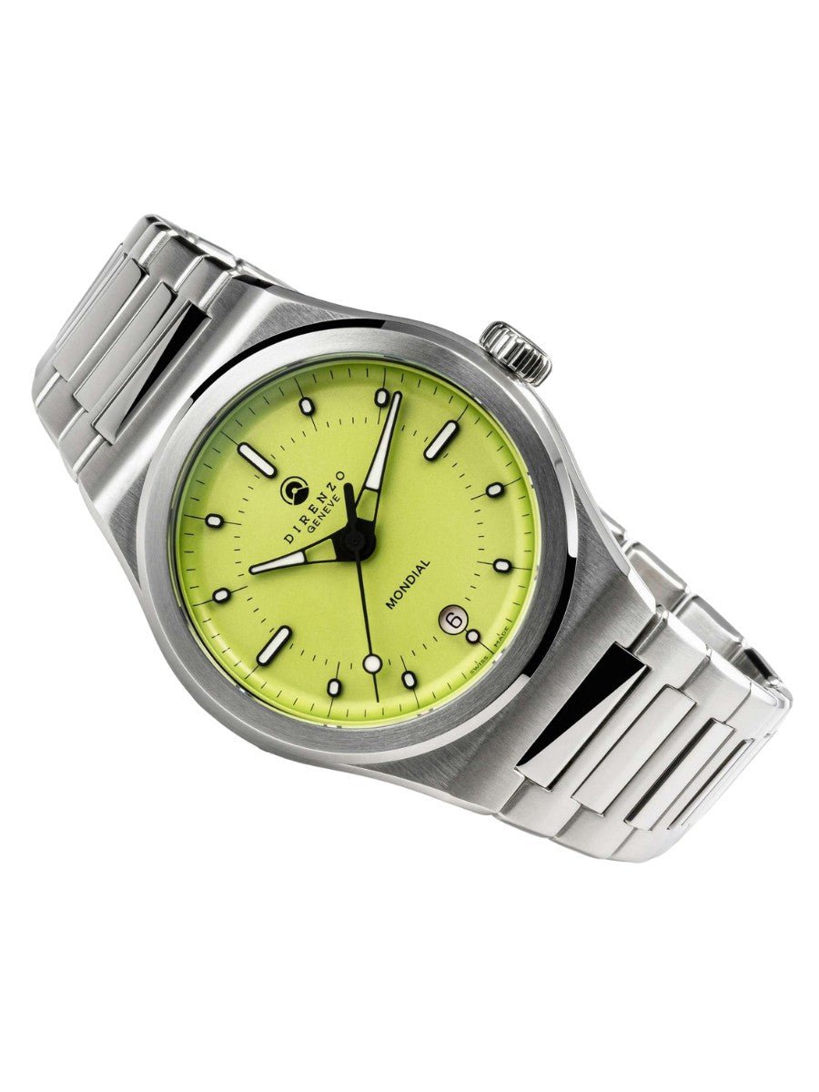 DIRENZO DRZ 04R MONDIAL RETRO DRESS GREEN BRACELET 38MM WITH DATE