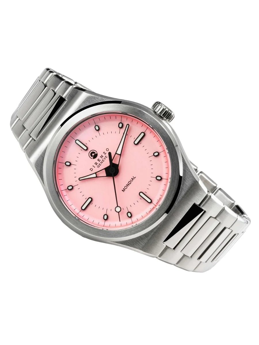 DIRENZO DRZ 04R MONDIAL RETRO DRESS PINK BRACELET 38MM