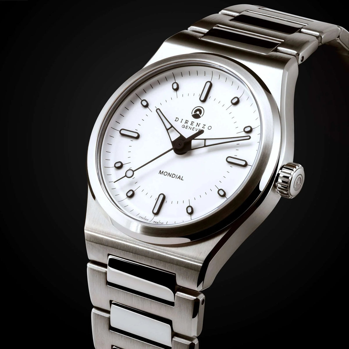 DIRENZO DRZ 04R MONDIAL RETRO DRESS WHITE BRACELET 38MM