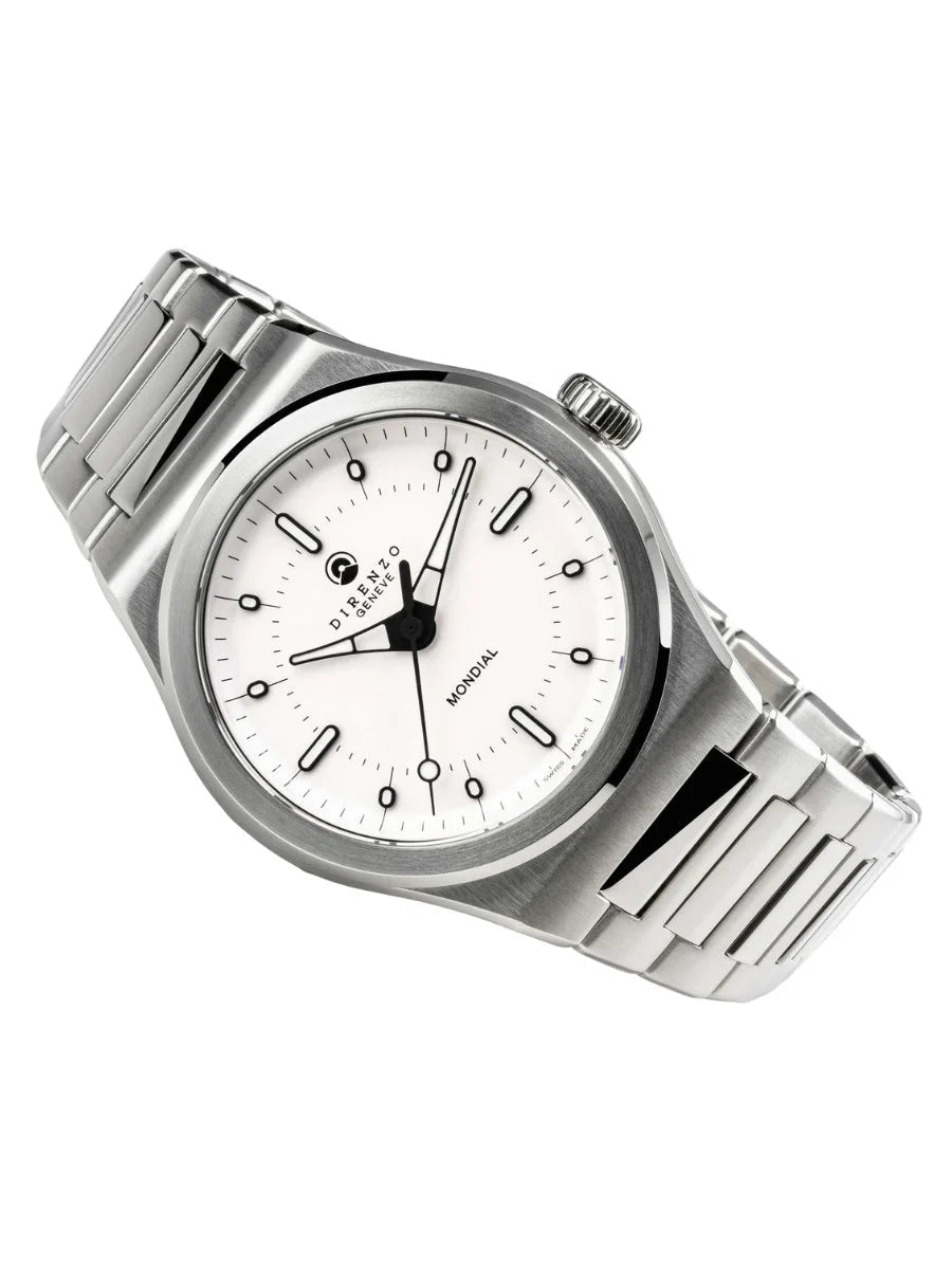 DIRENZO DRZ 04R MONDIAL RETRO DRESS WHITE BRACELET 38MM