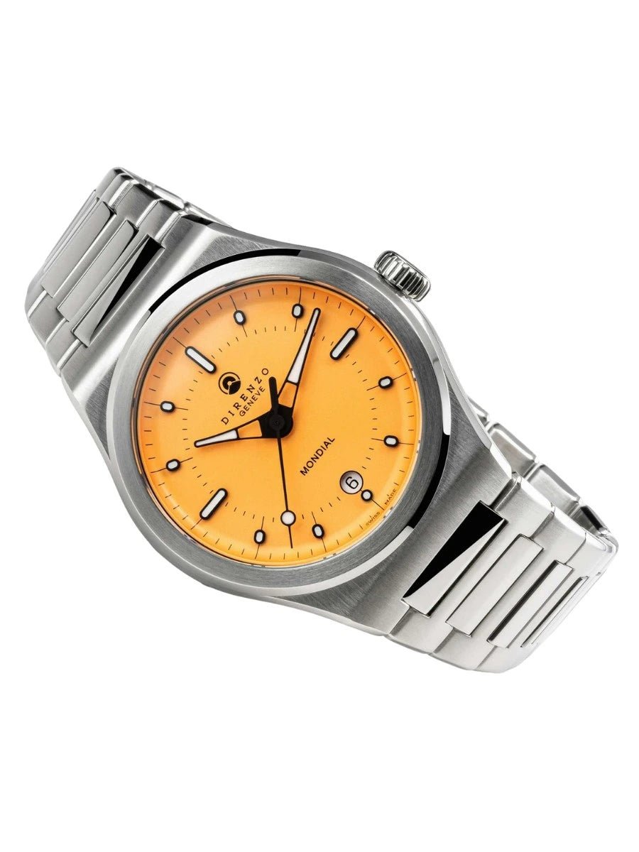 DIRENZO DRZ 04R MONDIAL RETRO DRESS YELLOW BRACELET 38MM WITH DATE