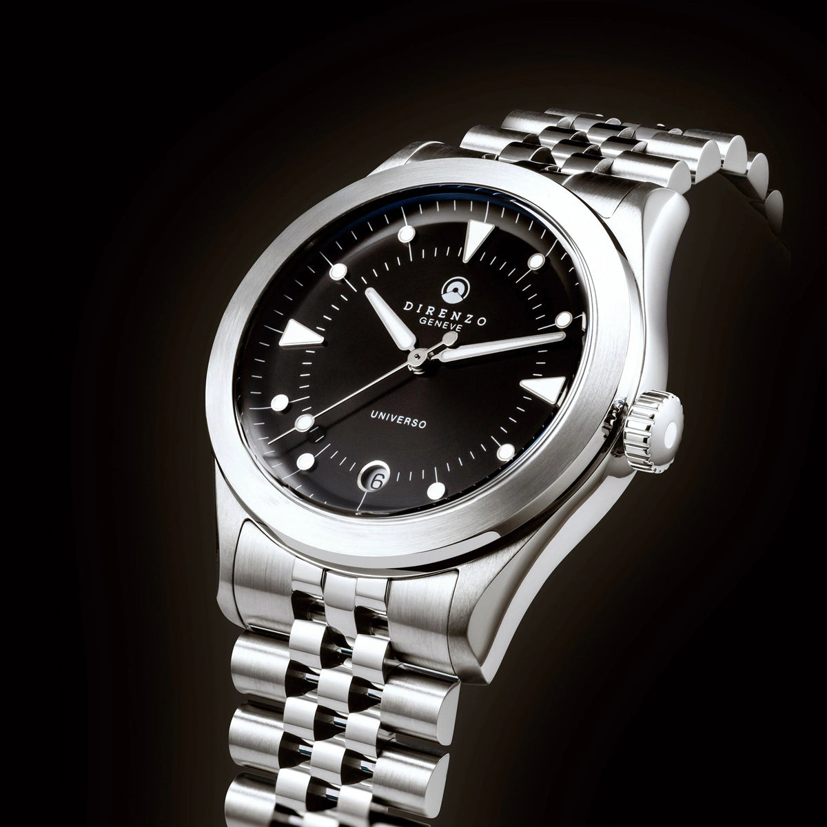 DIRENZO DRZ 07 RETRO DRESS BLACK BRACELET 37MM WITH DATE - WATCHH