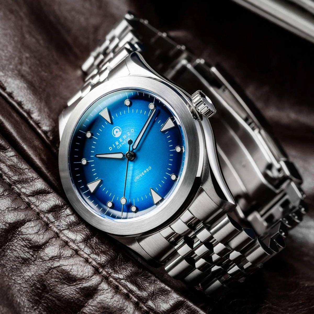 DIRENZO DRZ 07 RETRO DRESS BLUE BRACELET 37MM WITH DATE - WATCHH