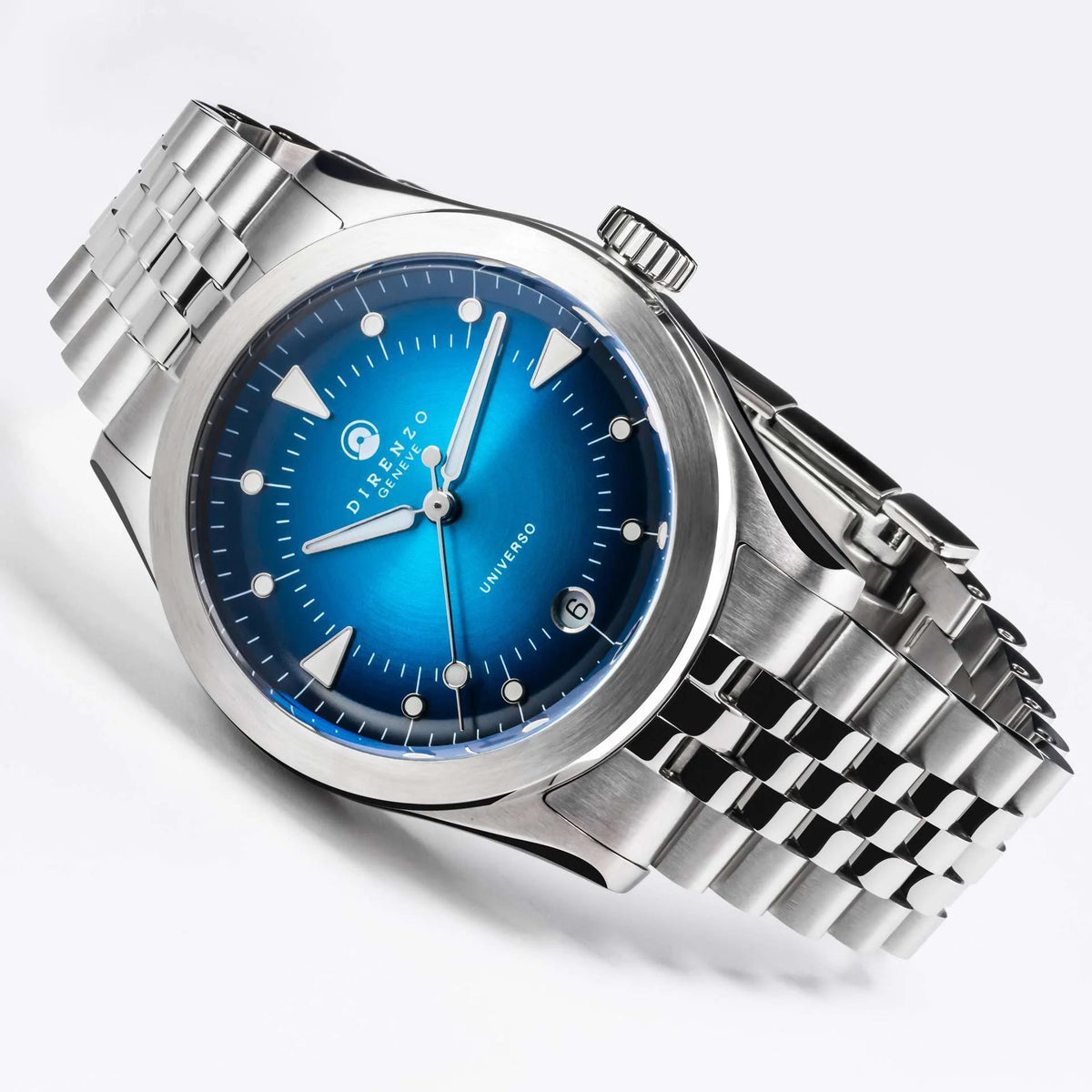 DIRENZO DRZ 07 RETRO DRESS BLUE BRACELET 37MM WITH DATE - WATCHH