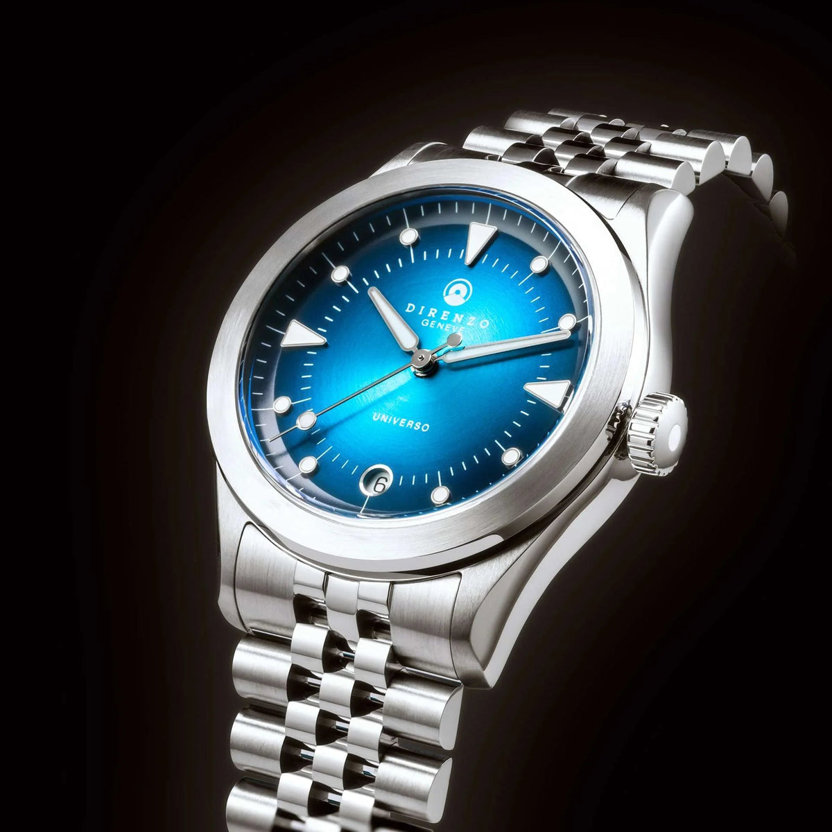 DIRENZO DRZ 07 RETRO DRESS BLUE BRACELET 37MM WITH DATE - WATCHH