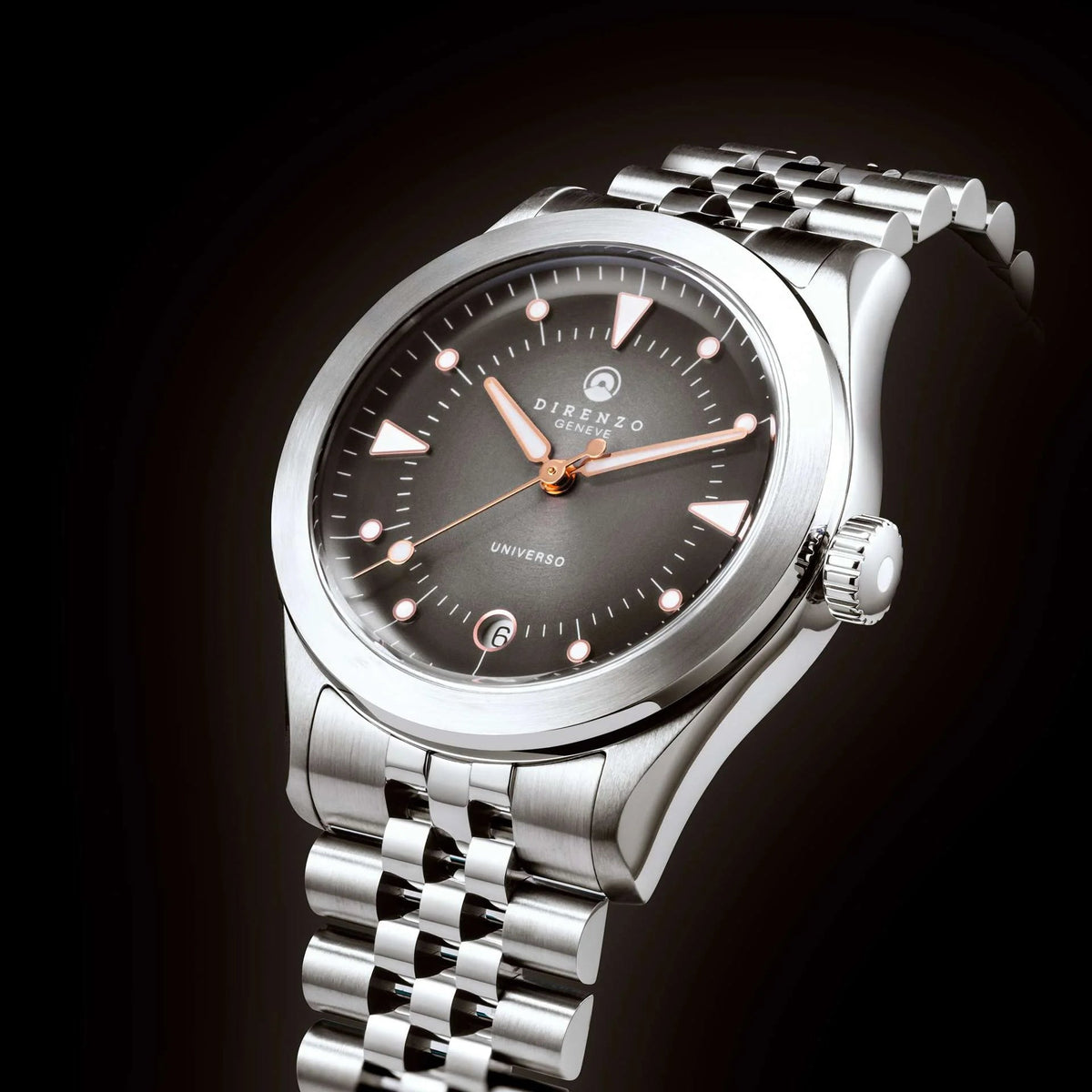 DIRENZO DRZ 07 RETRO DRESS GREY BRACELET 37MM WITH DATE - WATCHH