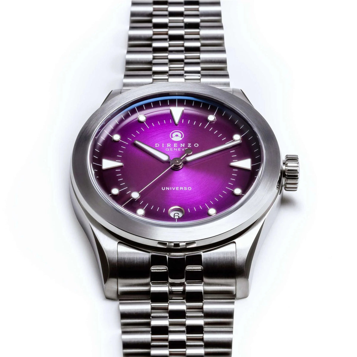 DIRENZO DRZ 07 RETRO DRESS PURPLE BRACELET 37MM WITH DATE - WATCHH