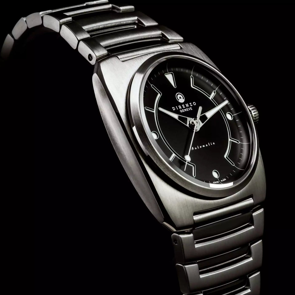 DIRENZO DZR 02 RETRO DRESS BLACK BRACELET 39MM - WATCHH
