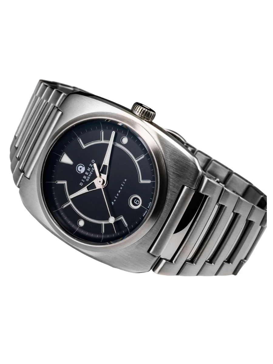 DIRENZO DZR 02 RETRO DRESS BLACK BRACELET 39MM WITH DATE - WATCHH