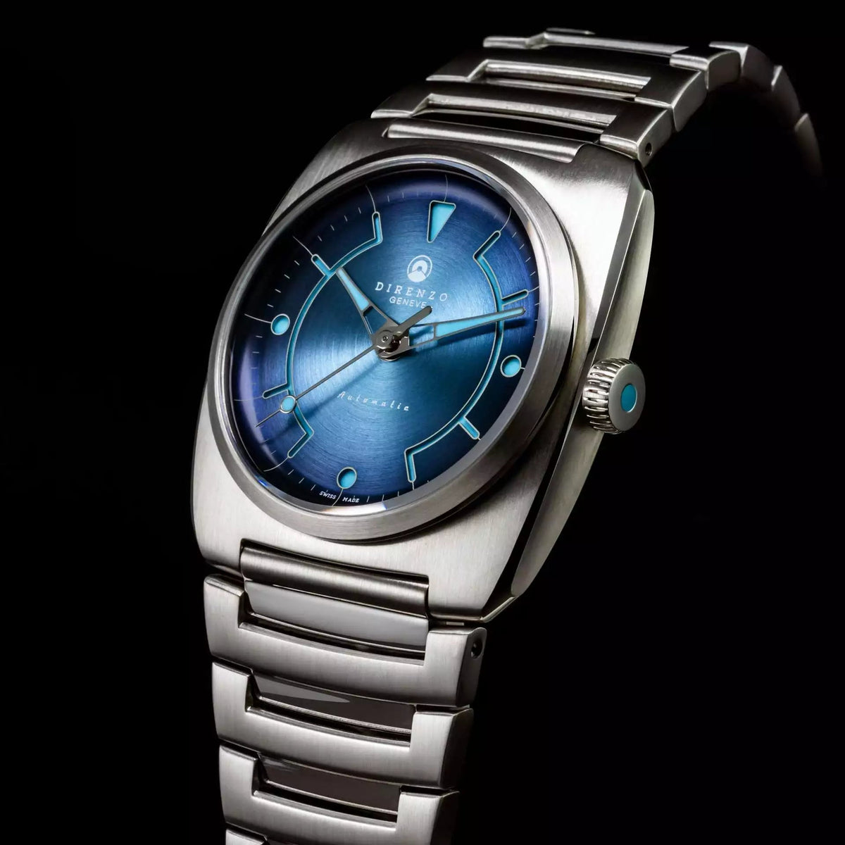DIRENZO DZR 02 RETRO DRESS BLUE BRACELET 39MM - WATCHH