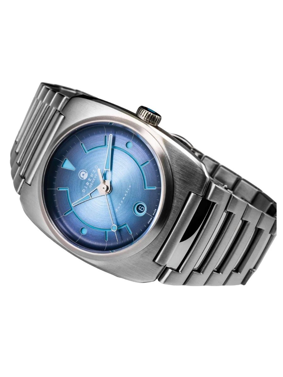 DIRENZO DZR 02 RETRO DRESS BLUE BRACELET 39MM WITH DATE - WATCHH