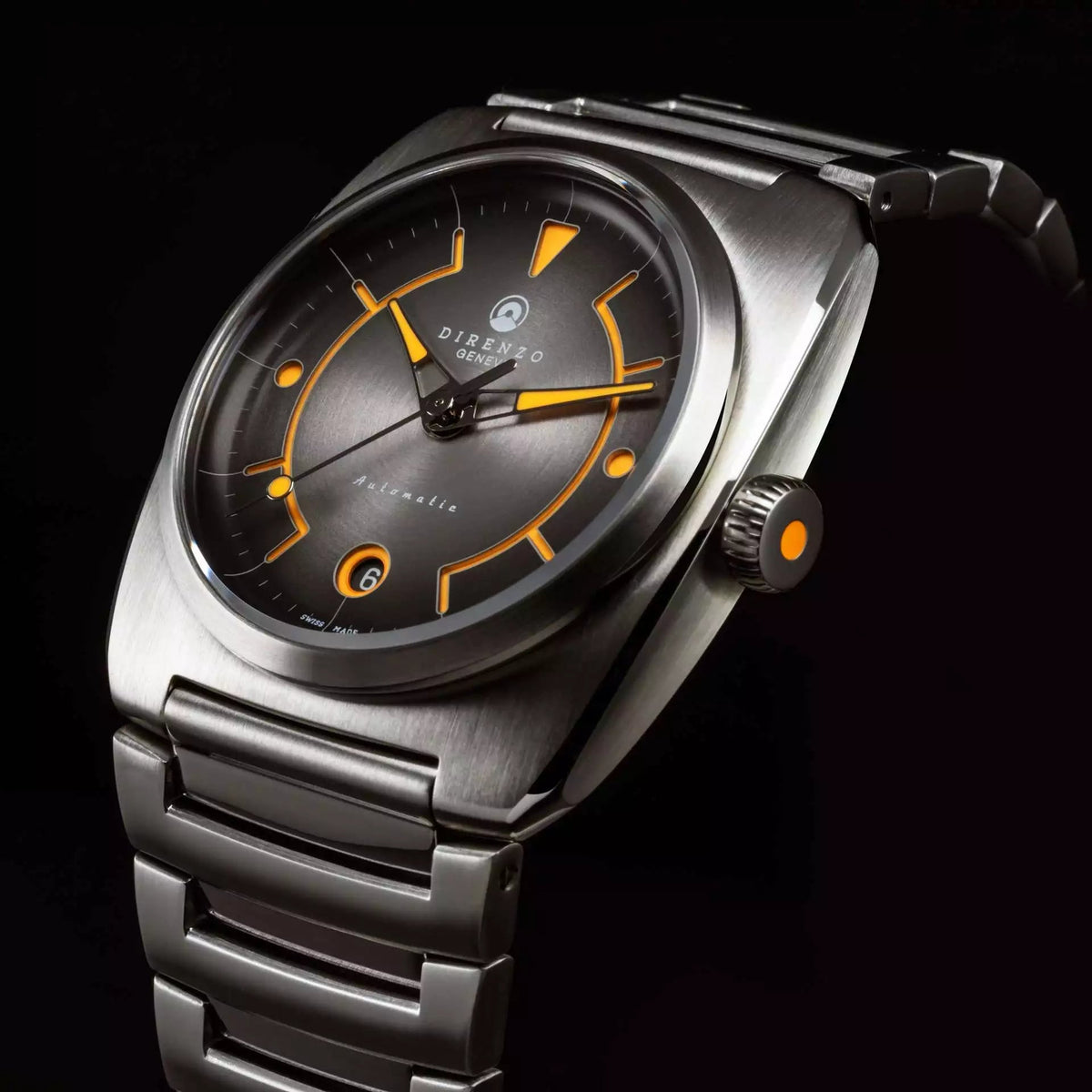 DIRENZO DZR 02 RETRO DRESS GREY BRACELET 39MM WITH DATE - WATCHH