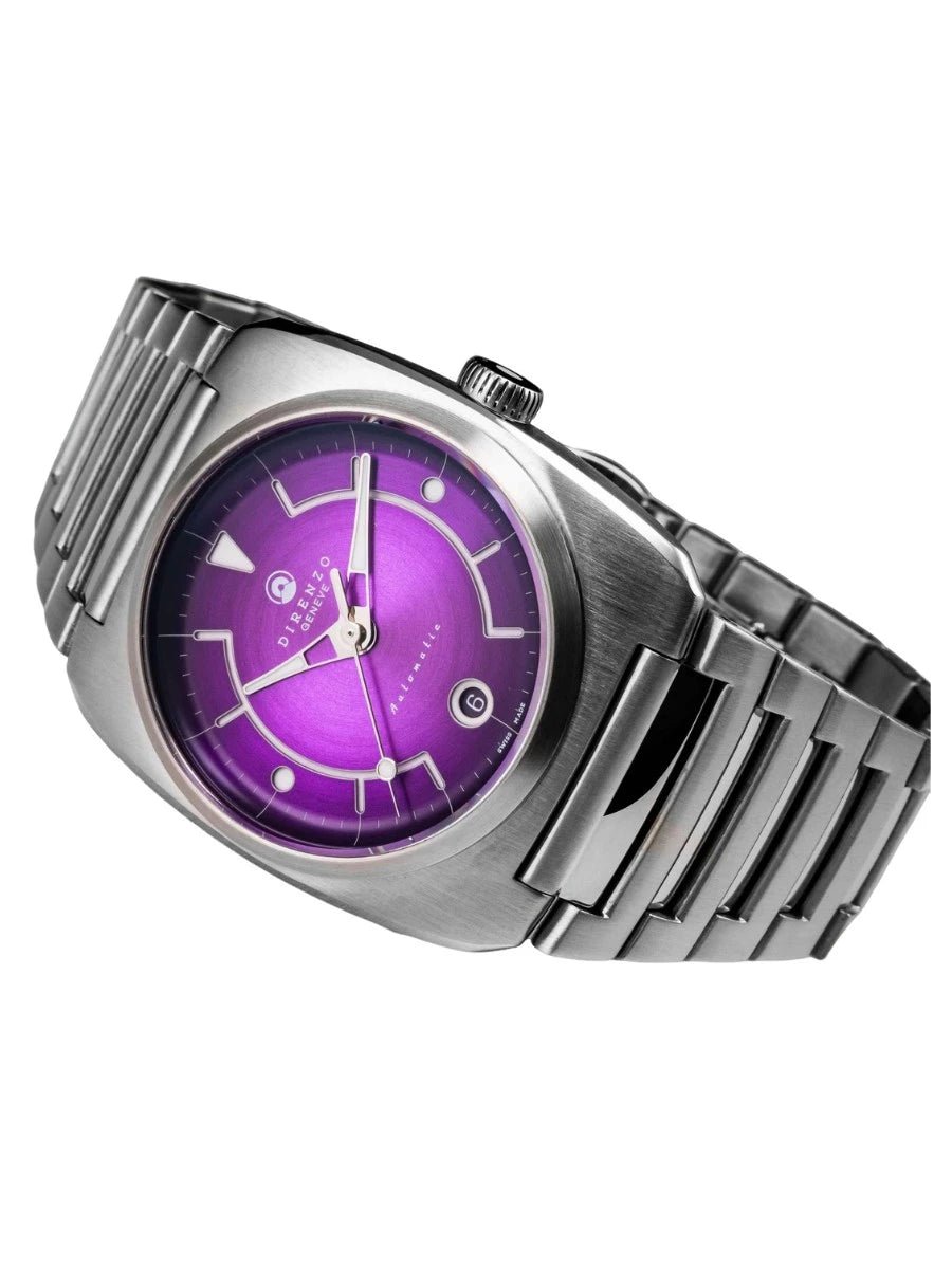 DIRENZO DZR 02 RETRO DRESS PURPLE BRACELET 39MM WITH DATE - WATCHH