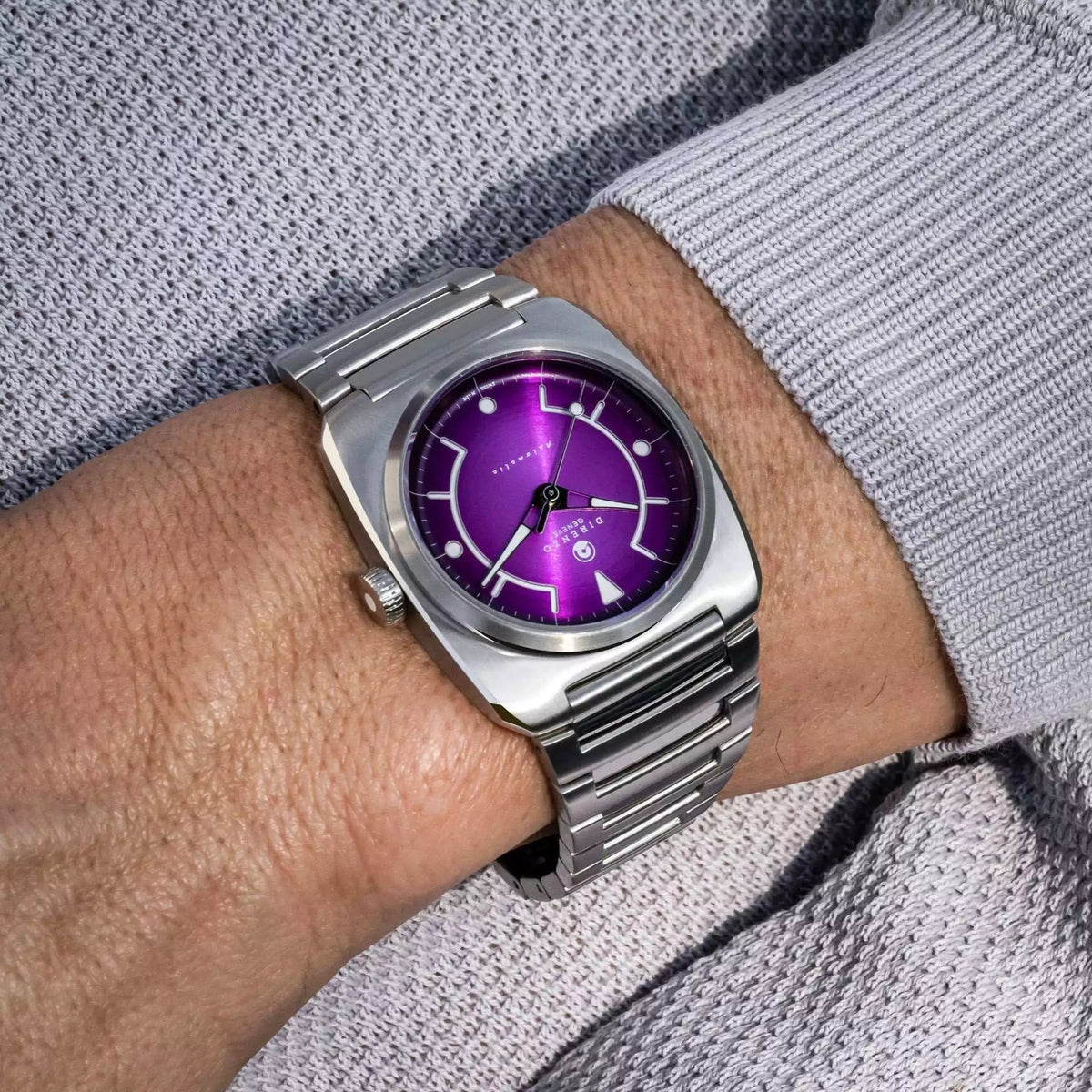 DIRENZO DZR 02 RETRO DRESS PURPLE BRACELET 39MM WITH DATE - WATCHH