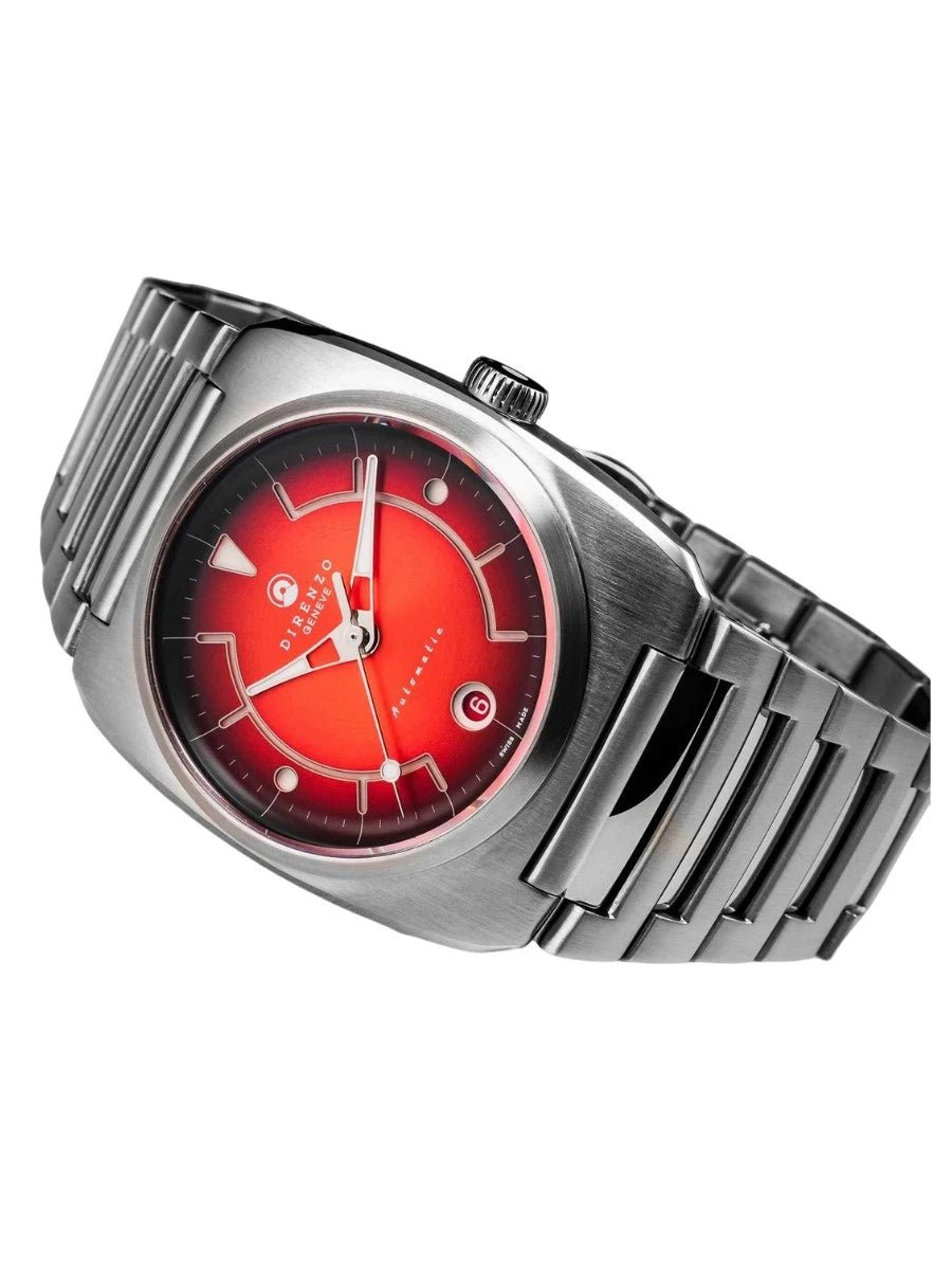 DIRENZO DZR 02 RETRO DRESS RED BRACELET 39MM WITH DATE - WATCHH