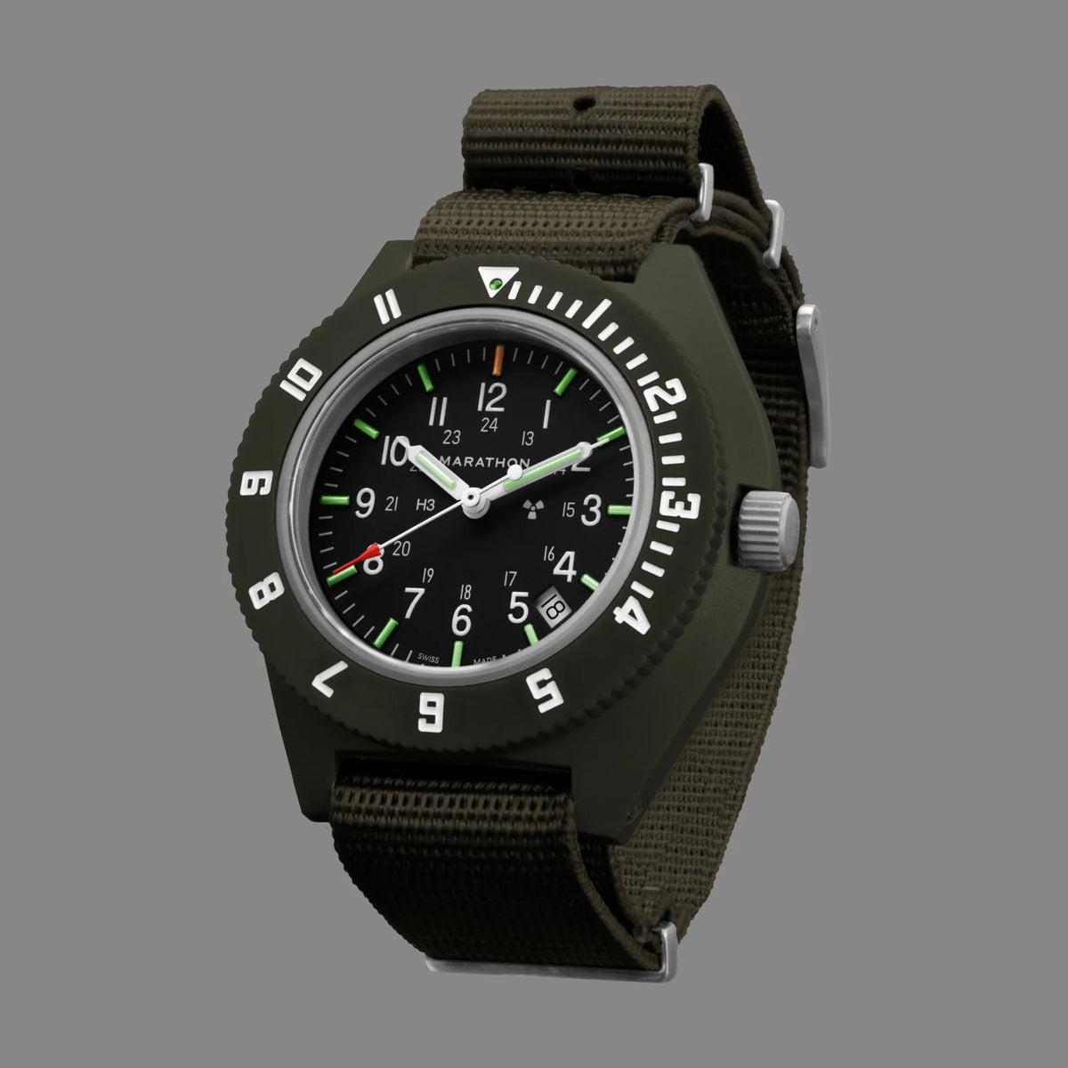 MARATHON AIR PILOT'S NAVIGATOR SAGE GREEN WITH DATE 41MM DEFSTAN - WATCHH