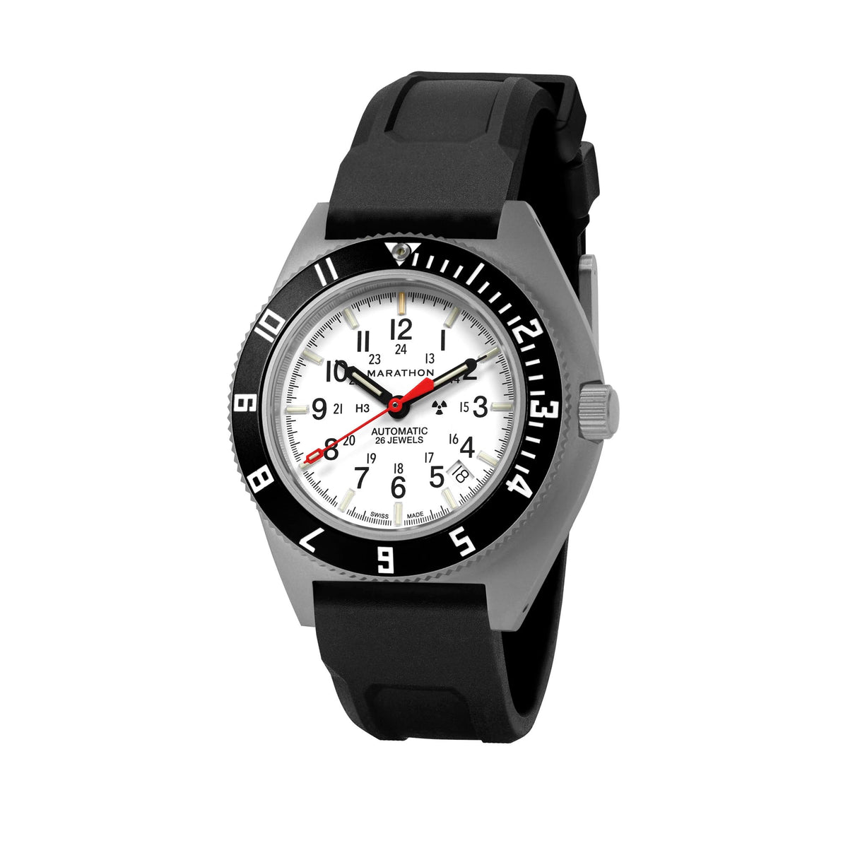 MARATHON AIR PILOT'S SSNAV-AUTO STEEL NAVIGATOR ARCTIC DATE AUTOMATIC 41MM RUBBER watch
