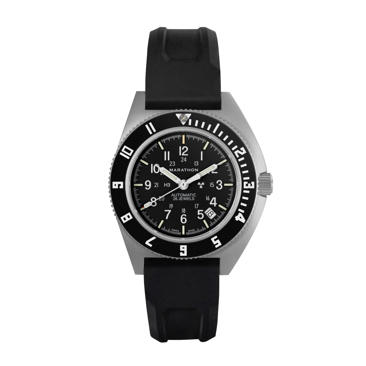 MARATHON AIR PILOT'S SSNAV - D - AUTO STEEL NAVIGATOR WITH DATE AUTOMATIC 41MM RUBBER - WATCHH