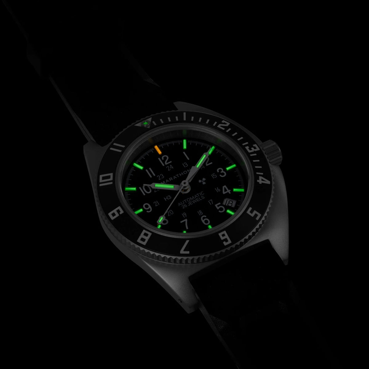 MARATHON AIR PILOT'S SSNAV - D - AUTO STEEL NAVIGATOR WITH DATE AUTOMATIC 41MM RUBBER - WATCHH