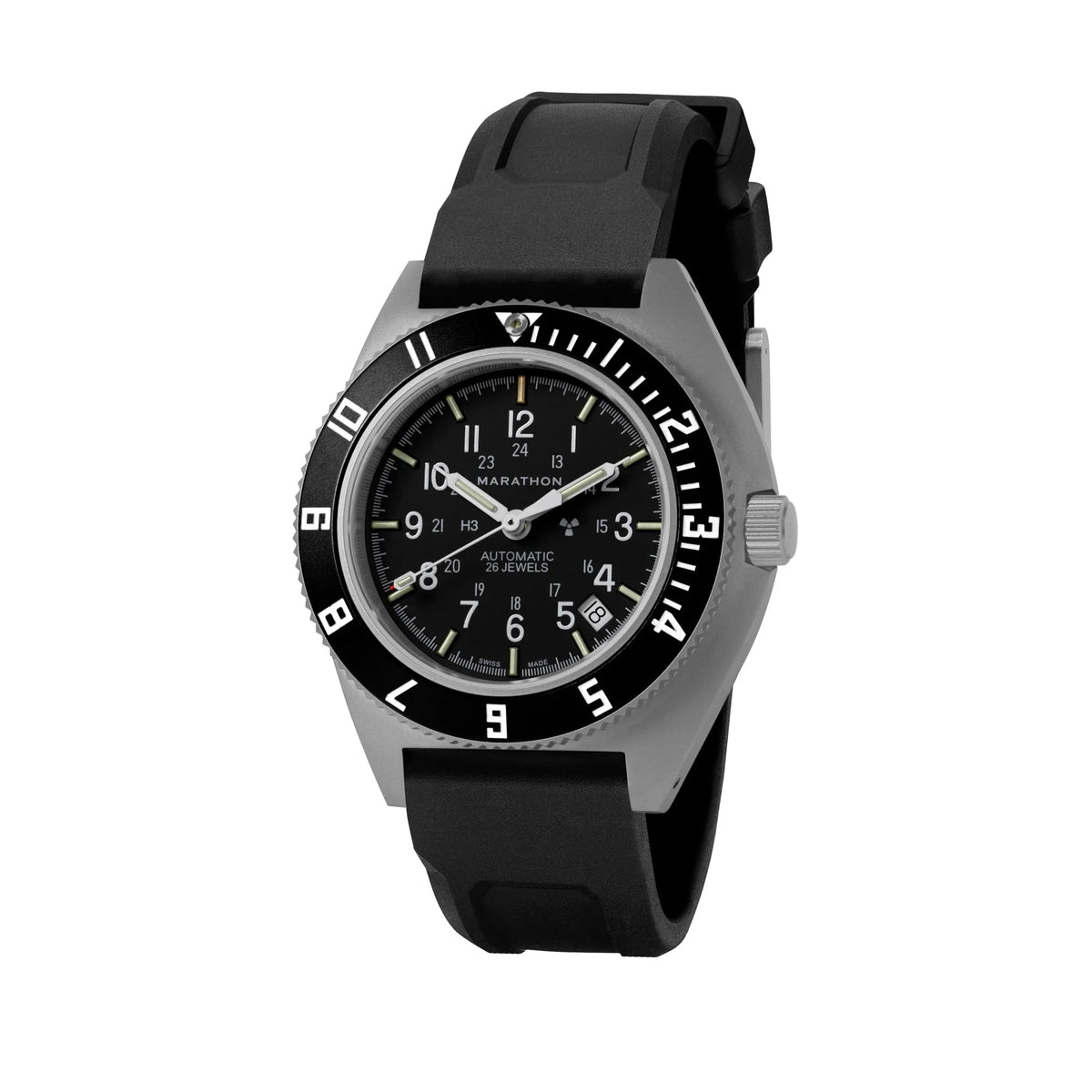 MARATHON AIR PILOT'S SSNAV - D - AUTO STEEL NAVIGATOR WITH DATE AUTOMATIC 41MM RUBBER - WATCHH