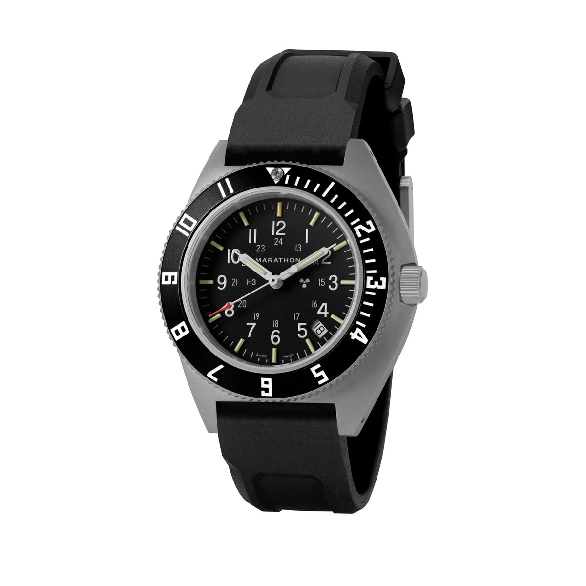 MARATHON AIR PILOT'S SSNAV - D STEEL NAVIGATOR WITH DATE 41MM RUBBER - WATCHH