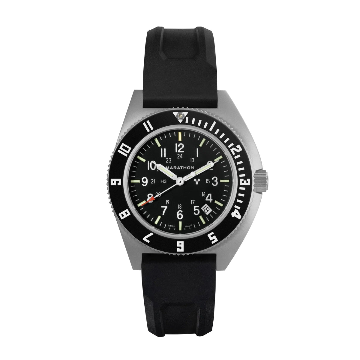 MARATHON AIR PILOT'S SSNAV - D STEEL NAVIGATOR WITH DATE 41MM RUBBER - WATCHH