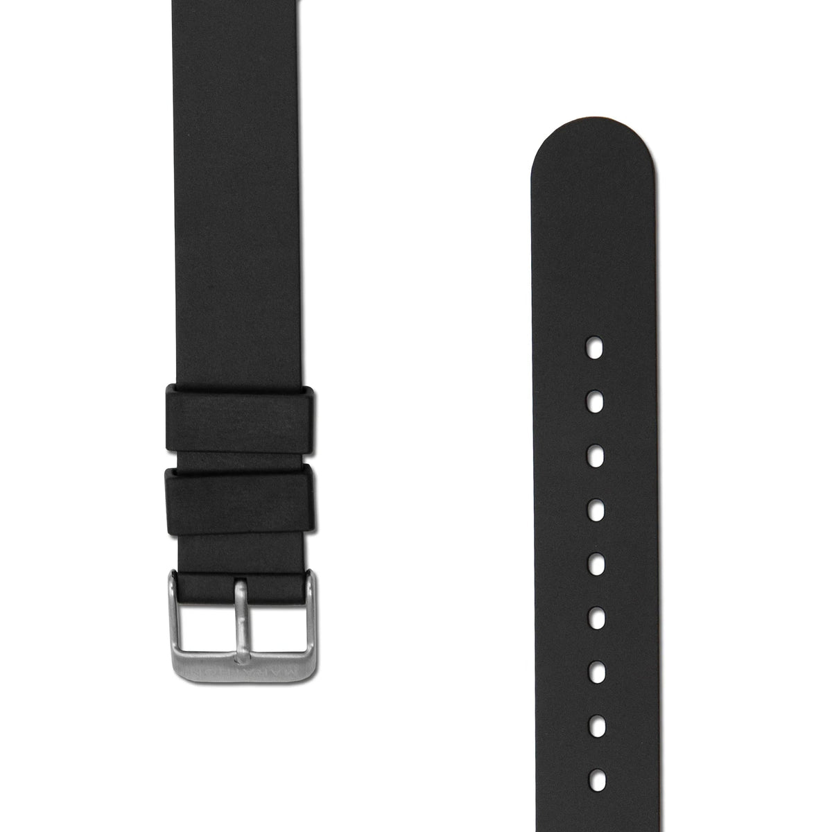 MARATHON BLACK 18MM TWO - PIECE RUBBER DIVE STRAP - WATCHH