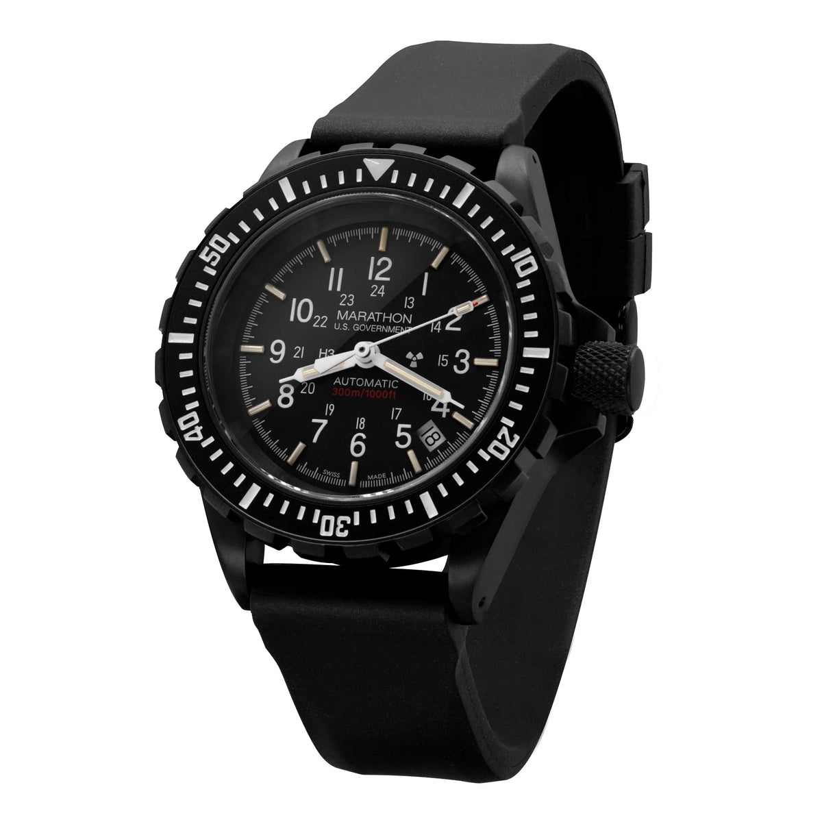 MARATHON BLACK 20MM ANTHRACITE TWO - PIECE RUBBER DIVE STRAP - WATCHH