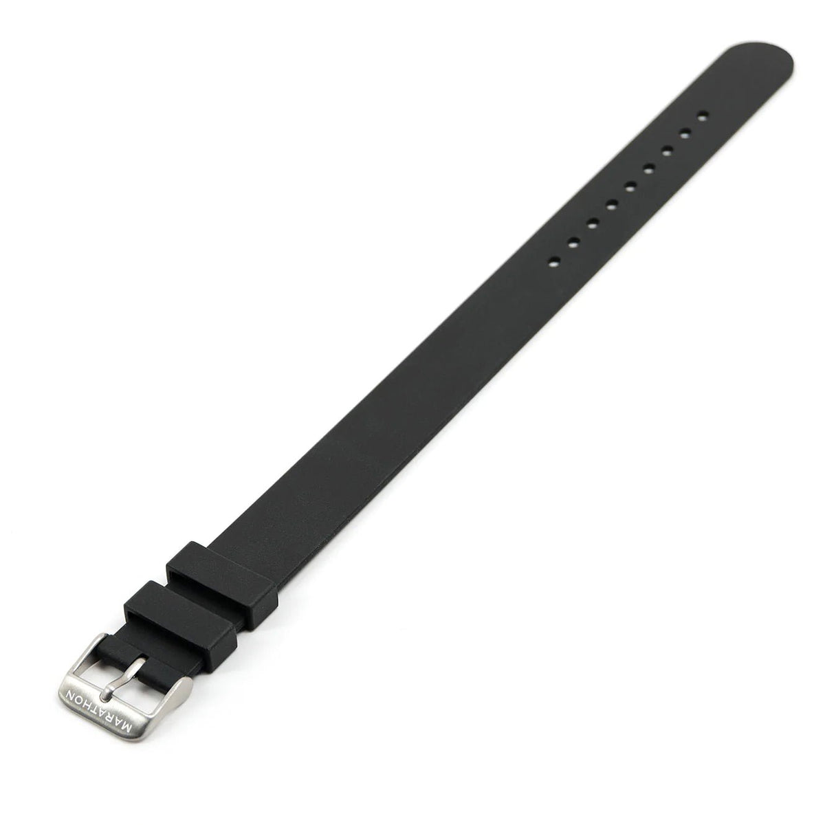 MARATHON BLACK 20MM SINGLE - PIECE RUBBER WATCH STRAP - WATCHH