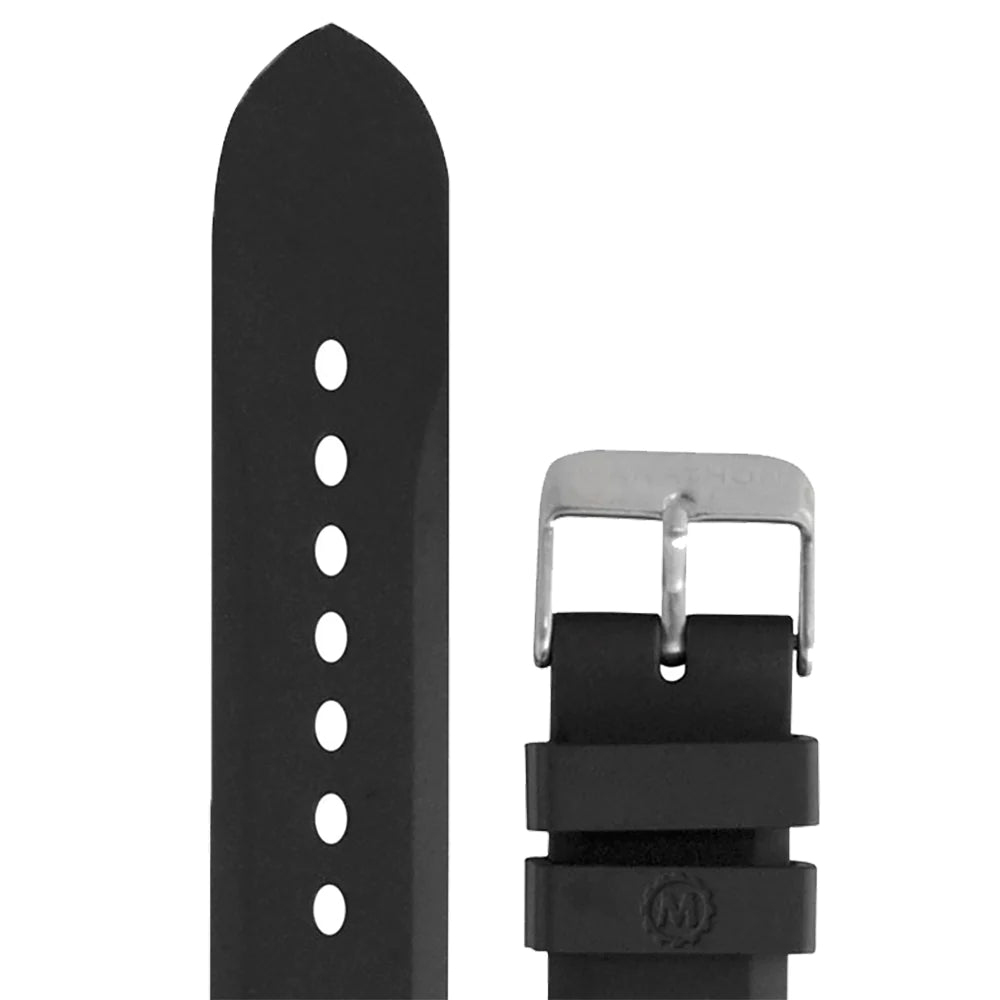 MARATHON BLACK 20MM TWO - PIECE RUBBER DIVE STRAP - WATCHH