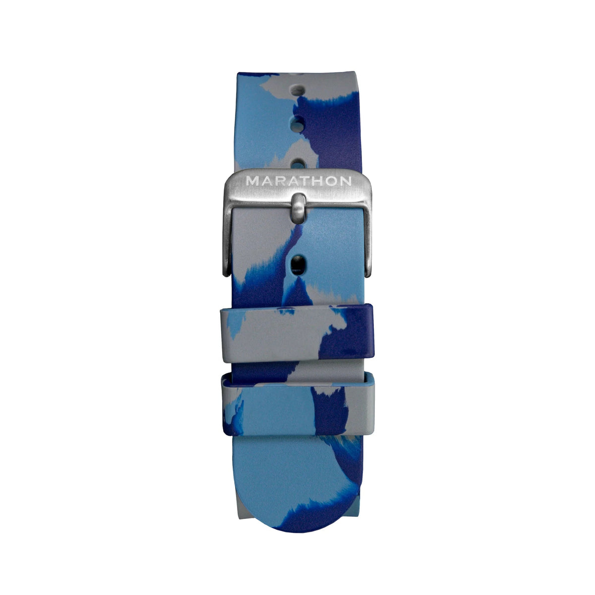 MARATHON BLUE CAMO 20MM SINGLE - PIECE RUBBER WATCH STRAP - WATCHH