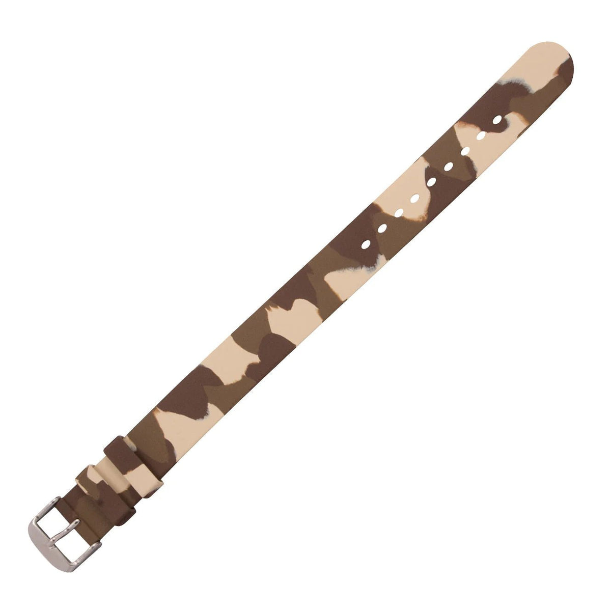 MARATHON BROWN CAMO 20MM SINGLE - PIECE RUBBER WATCH STRAP - WATCHH