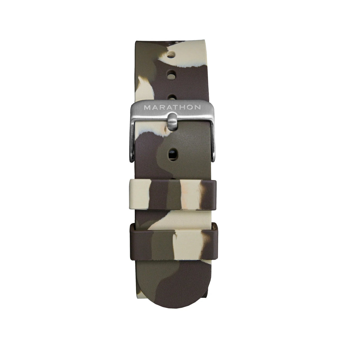 MARATHON BROWN CAMO 20MM SINGLE - PIECE RUBBER WATCH STRAP - WATCHH