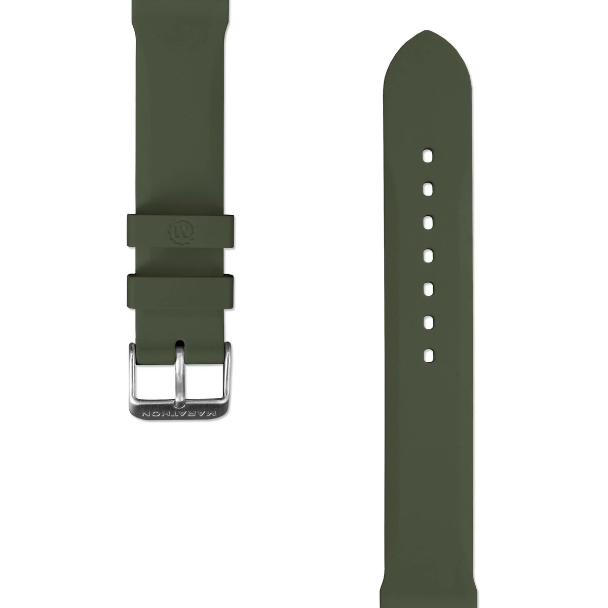 MARATHON GREEN 20MM TWO - PIECE RUBBER DIVE STRAP - WATCHH