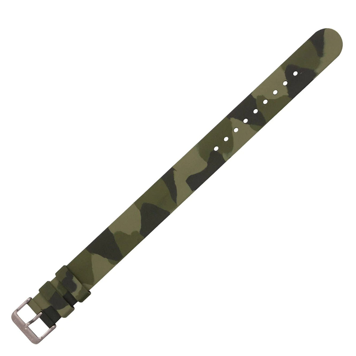 MARATHON GREEN CAMO 20MM SINGLE - PIECE RUBBER WATCH STRAP - WATCHH