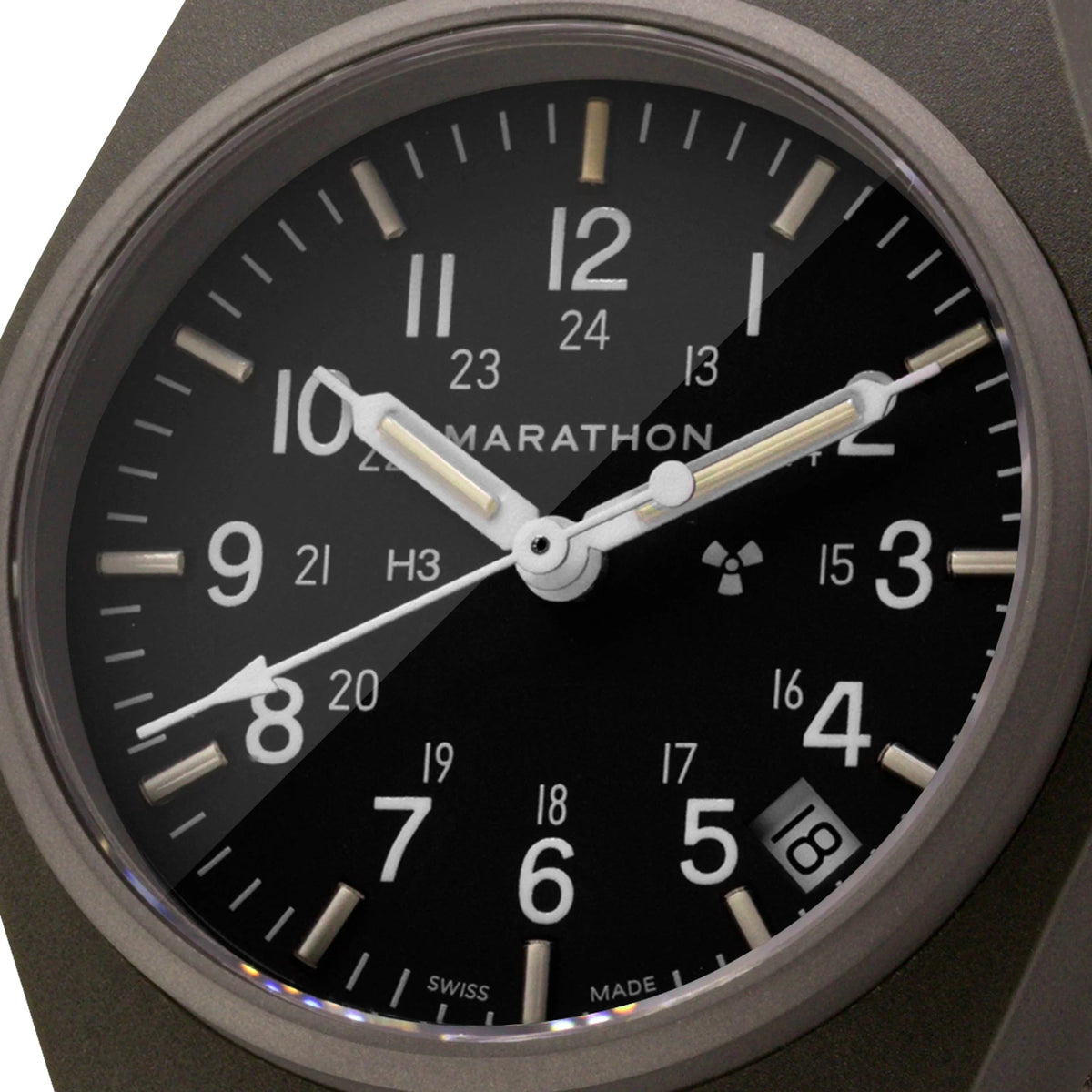 MARATHON LAND GENERAL PURPOSE SAGE GREEN WITH DATE 34MM DEFSTAN - WATCHH