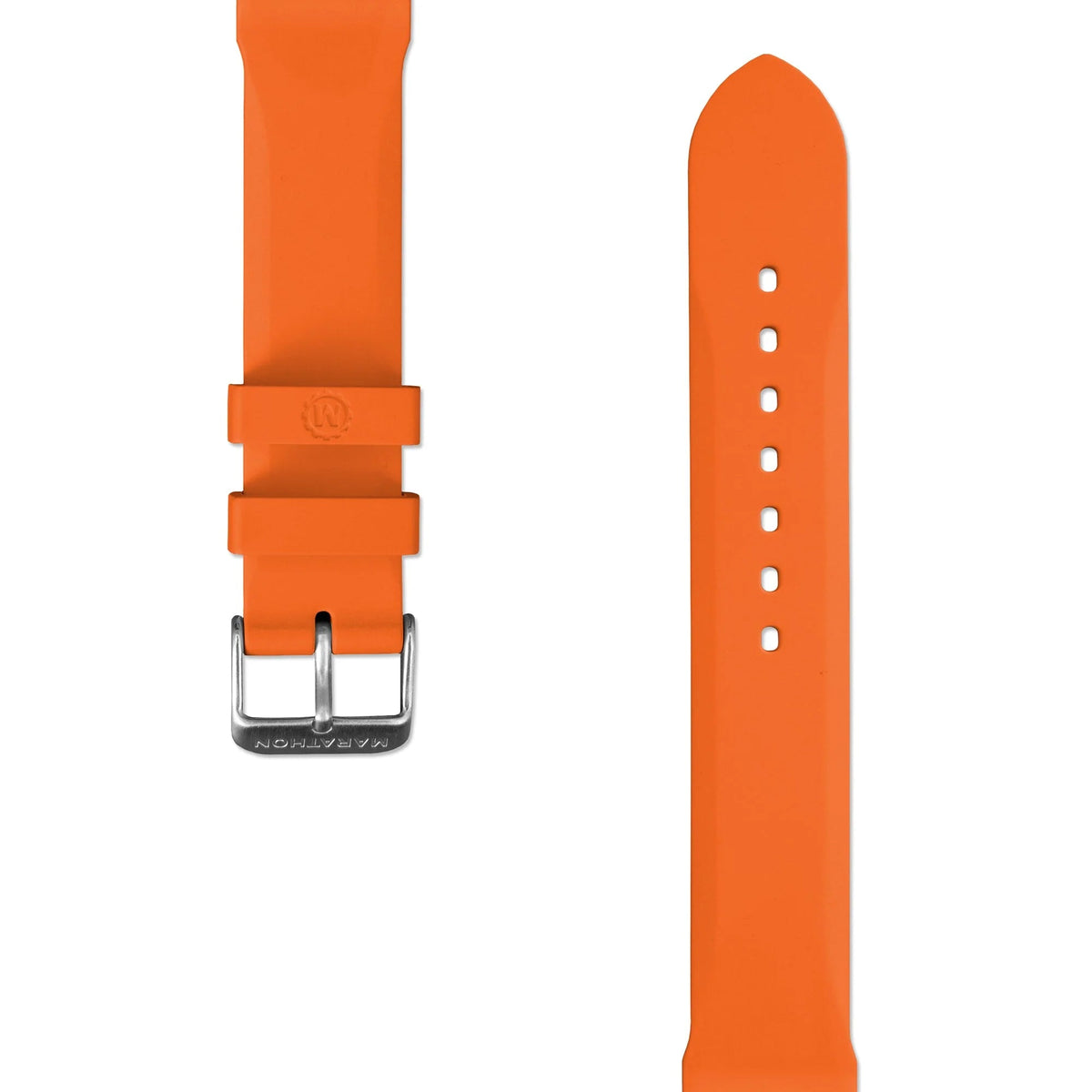 MARATHON ORANGE 20MM TWO - PIECE RUBBER DIVE STRAP - WATCHH