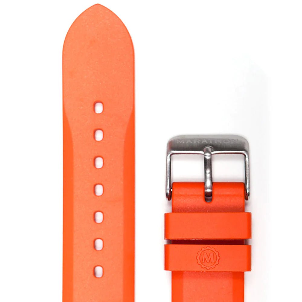 MARATHON ORANGE 20MM TWO - PIECE RUBBER DIVE STRAP - WATCHH