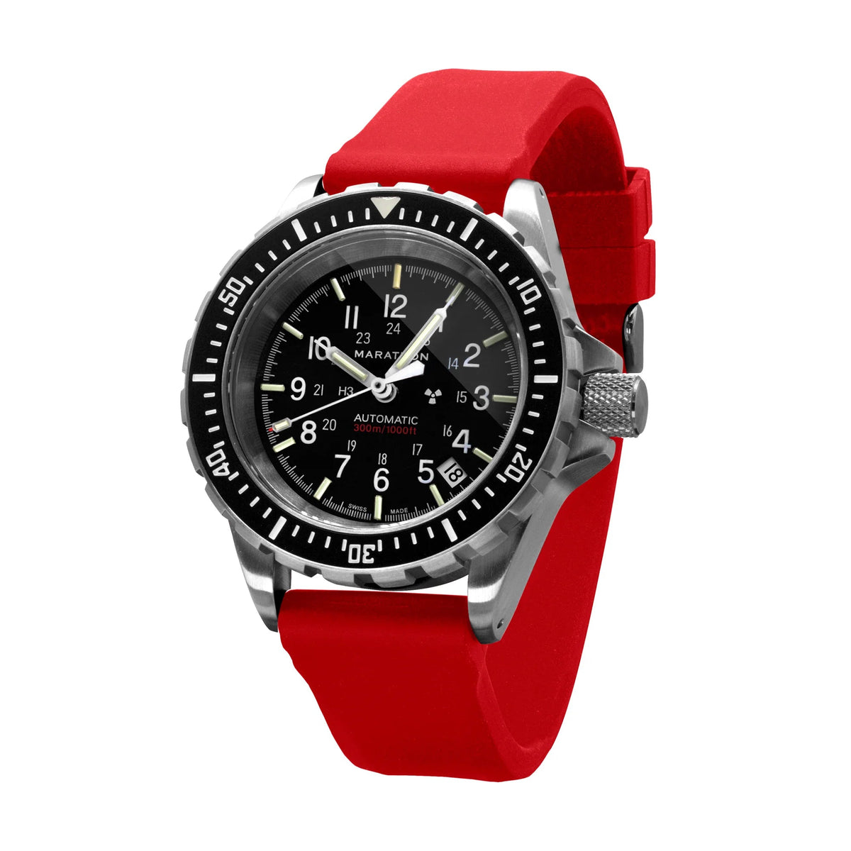 MARATHON - RED 20MM TWO - PIECE RUBBER DIVE STRAP - WATCHH