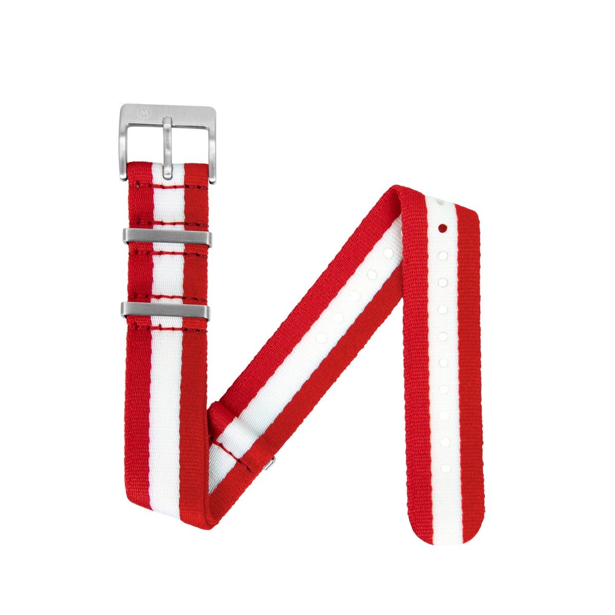 MARATHON RED & WHITE 20MM SEAT - BELT WEAVE NYLON DEFSTAN STRAP - WATCHH