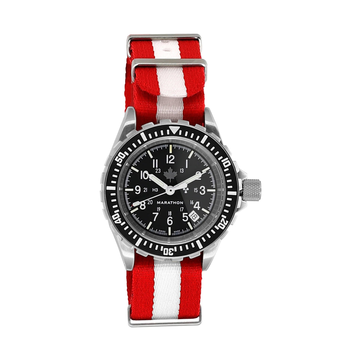 MARATHON RED & WHITE 20MM SEAT - BELT WEAVE NYLON DEFSTAN STRAP - WATCHH