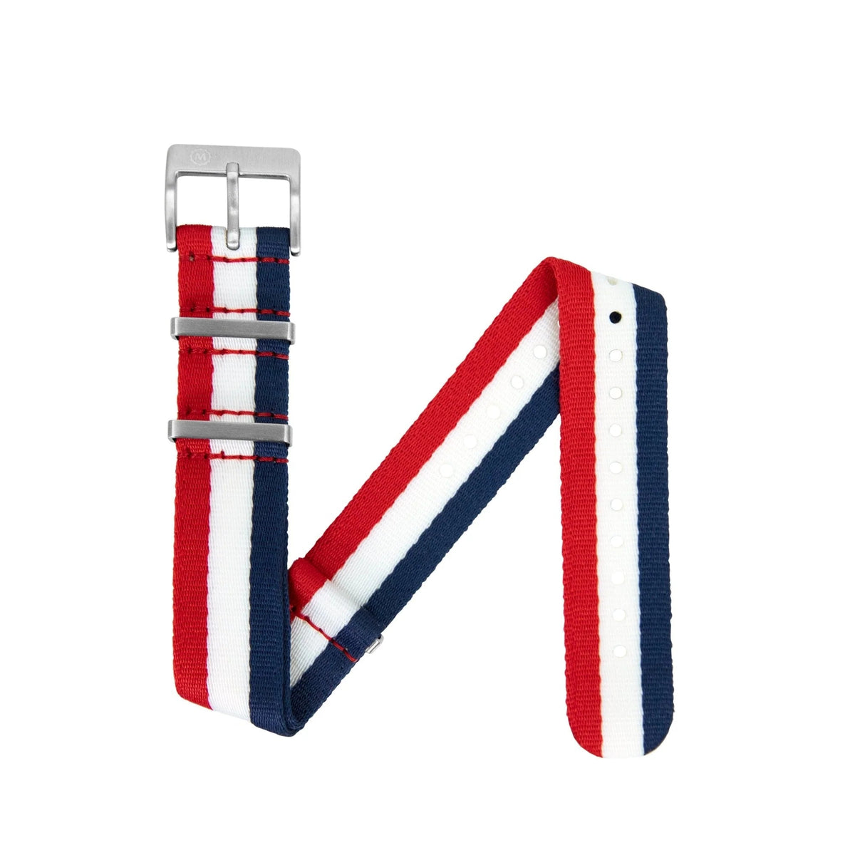 MARATHON RED, WHITE & BLUE 20MM SEAT - BELT WEAVE NYLON DEFSTAN STRAP - WATCHH