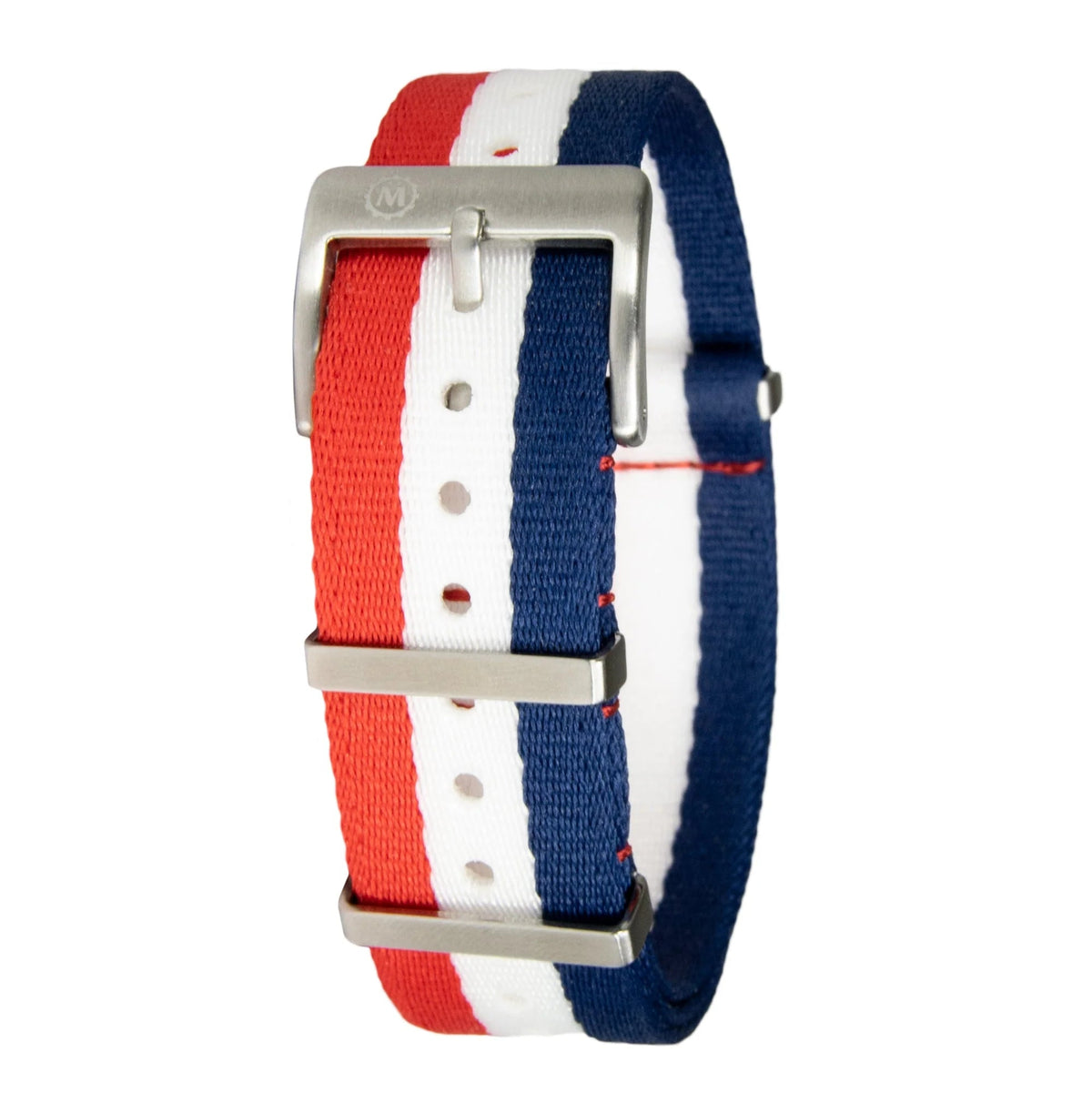 MARATHON RED, WHITE & BLUE 20MM SEAT - BELT WEAVE NYLON DEFSTAN STRAP - WATCHH