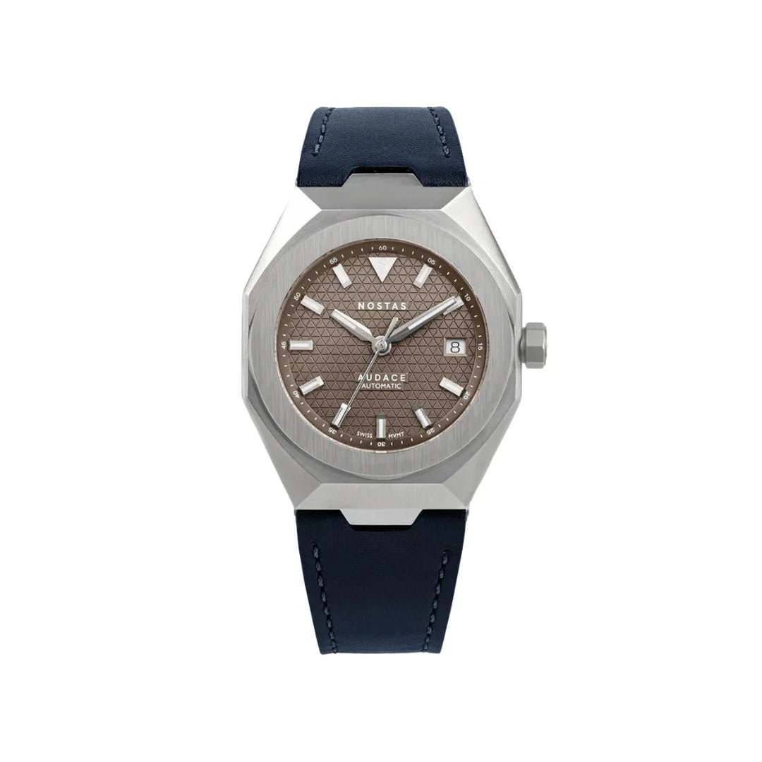 NOSTAS SPORTS AUDACE BROWN BLUE LEATHER 39MM - WATCHH