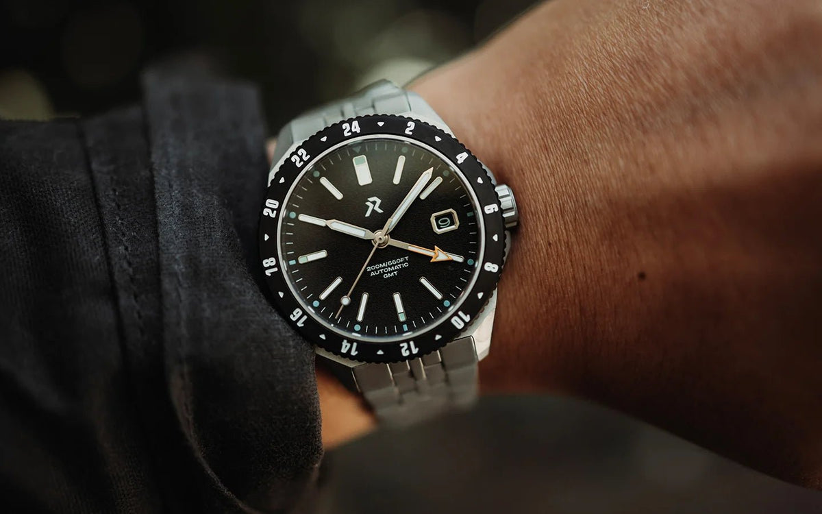 RZE GMT ASCENTUS TITANIUM CARBON BLACK WITH DATE 40MM - WATCHH