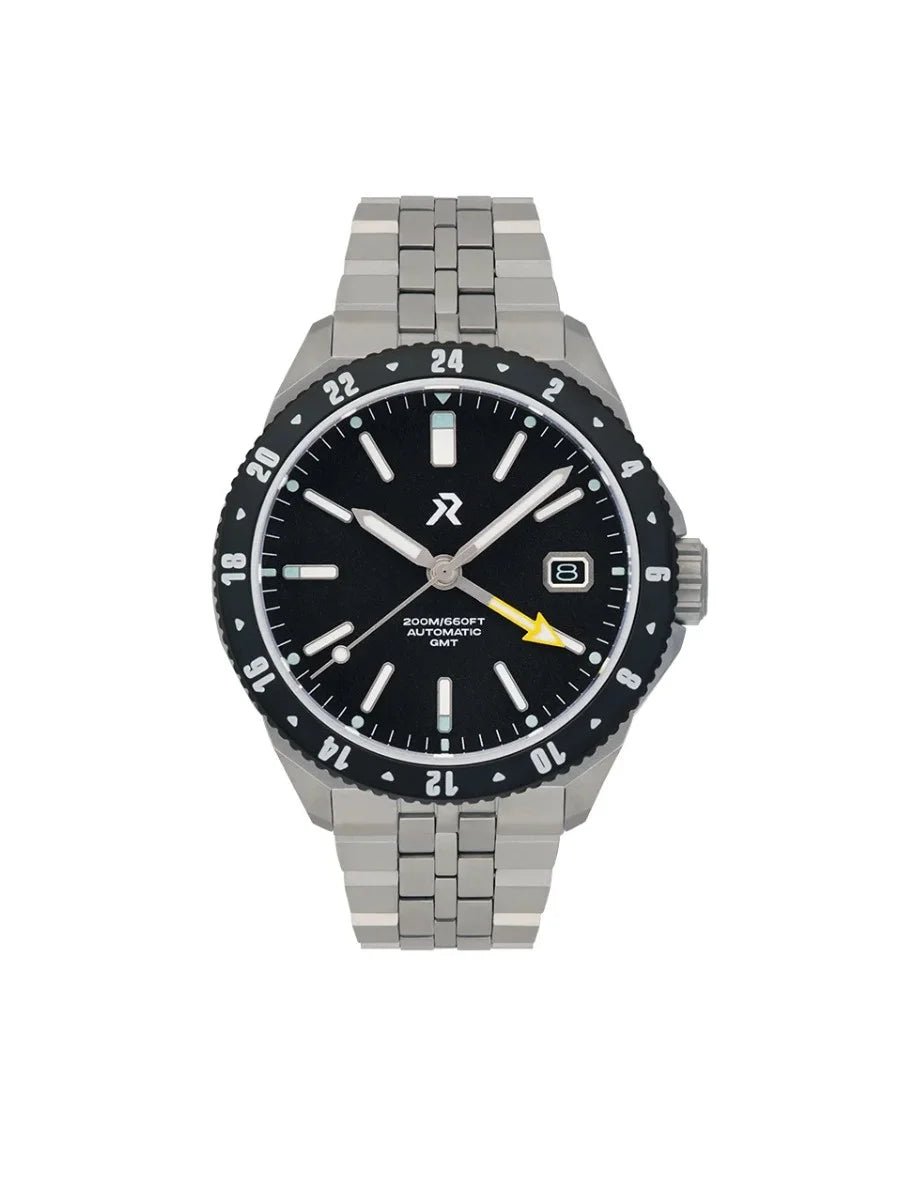 RZE GMT ASCENTUS TITANIUM CARBON BLACK WITH DATE 40MM - WATCHH