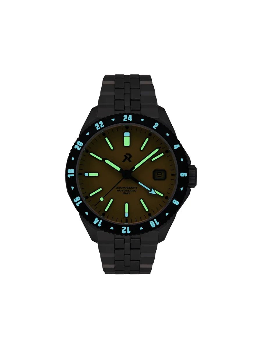 RZE GMT ASCENTUS TITANIUM MEDALLION YELLOW WITH DATE 40MM - WATCHH
