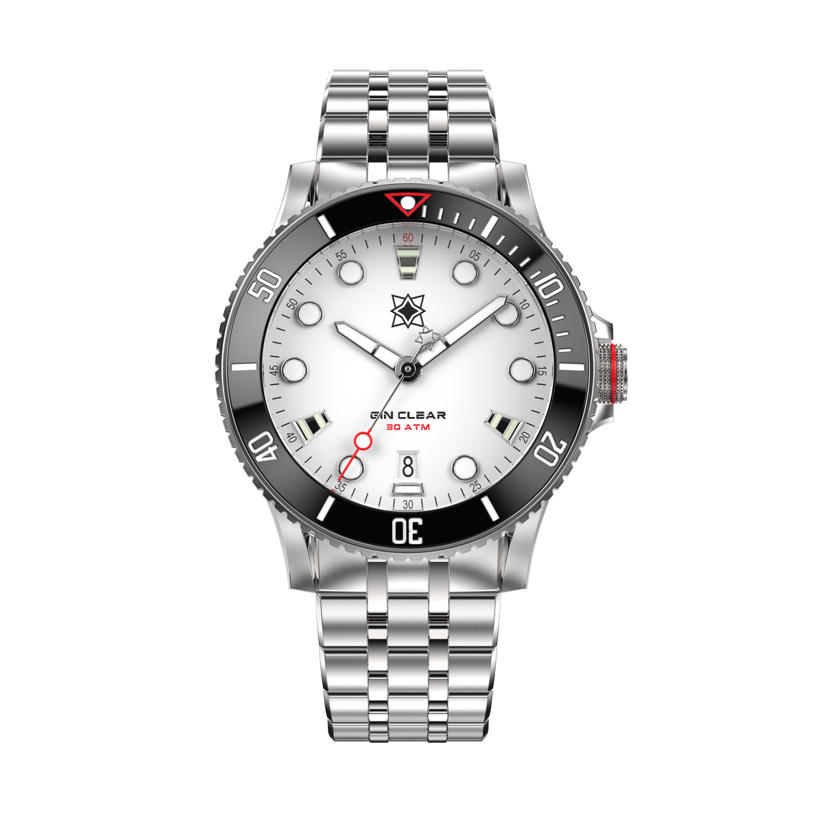 SECOND HOUR SEA GIN CLEAR II DATE ARCTIC WHITE - WATCHH