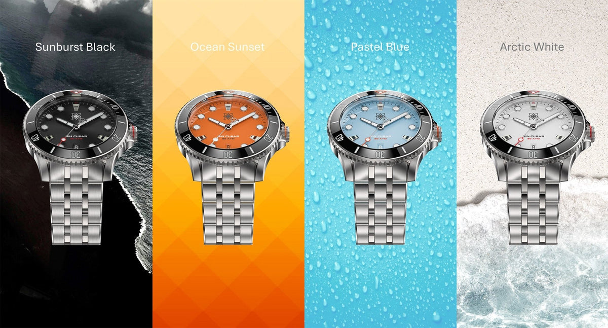 SECOND HOUR SEA GIN CLEAR II DATE ARCTIC WHITE - WATCHH