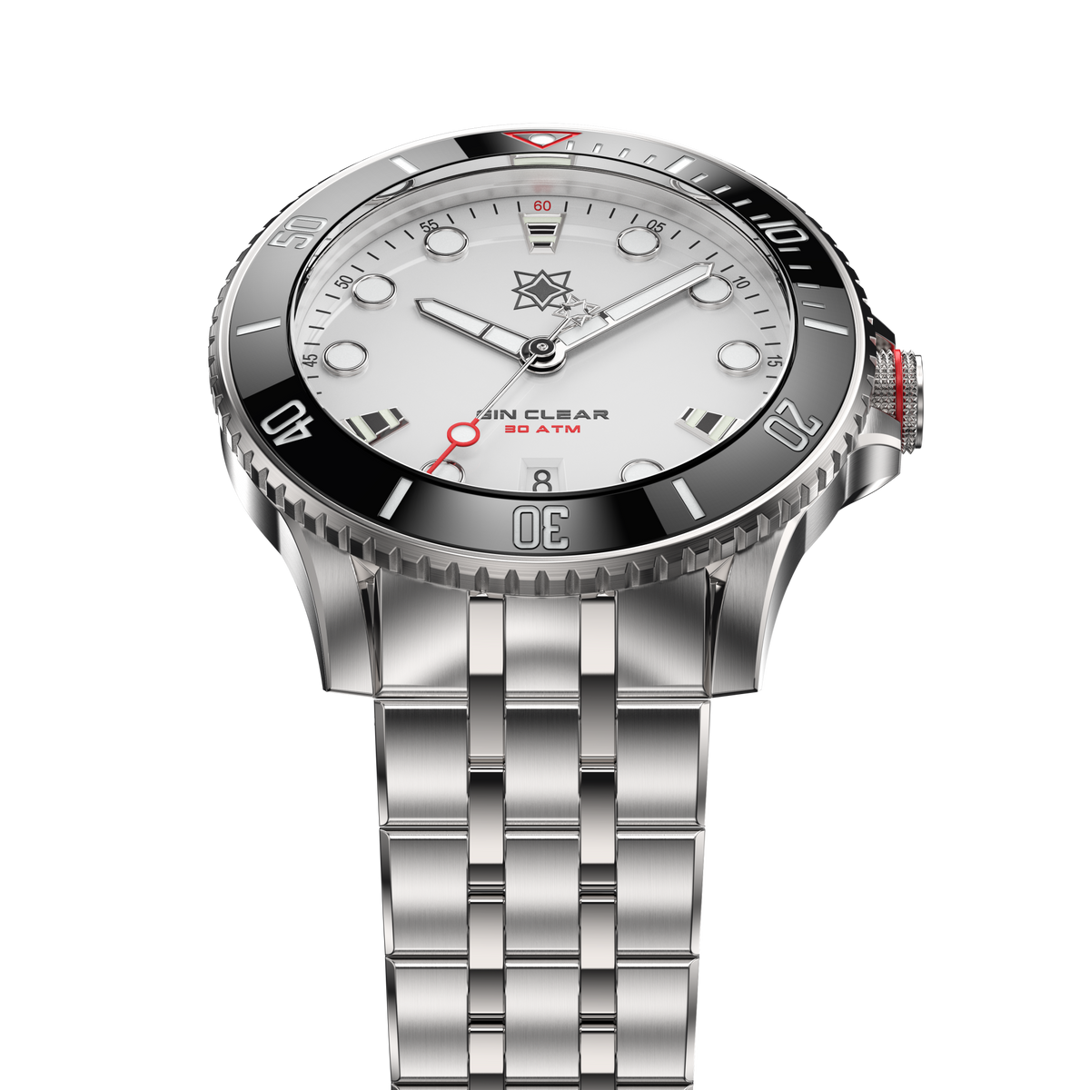 SECOND HOUR SEA GIN CLEAR II DATE ARCTIC WHITE - WATCHH